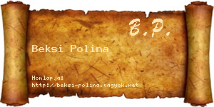 Beksi Polina névjegykártya